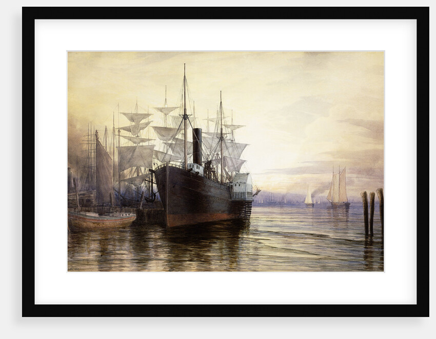 Sunset, New York Harbour by Henry Farrer