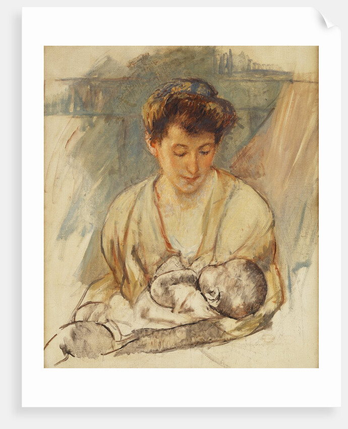 Mother Rose Looking Down at her Sleeping Baby by Mary Cassatt