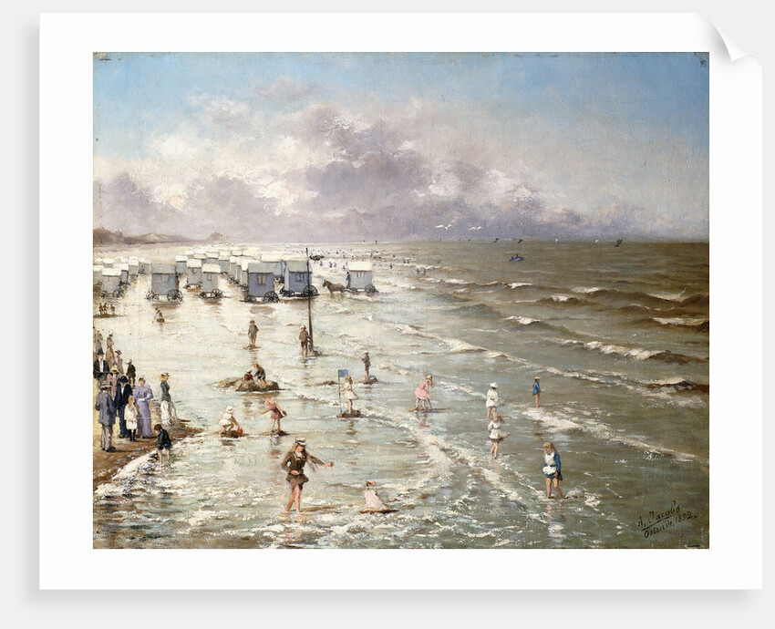 The Beach at Ostend by Adolphe Jacobs