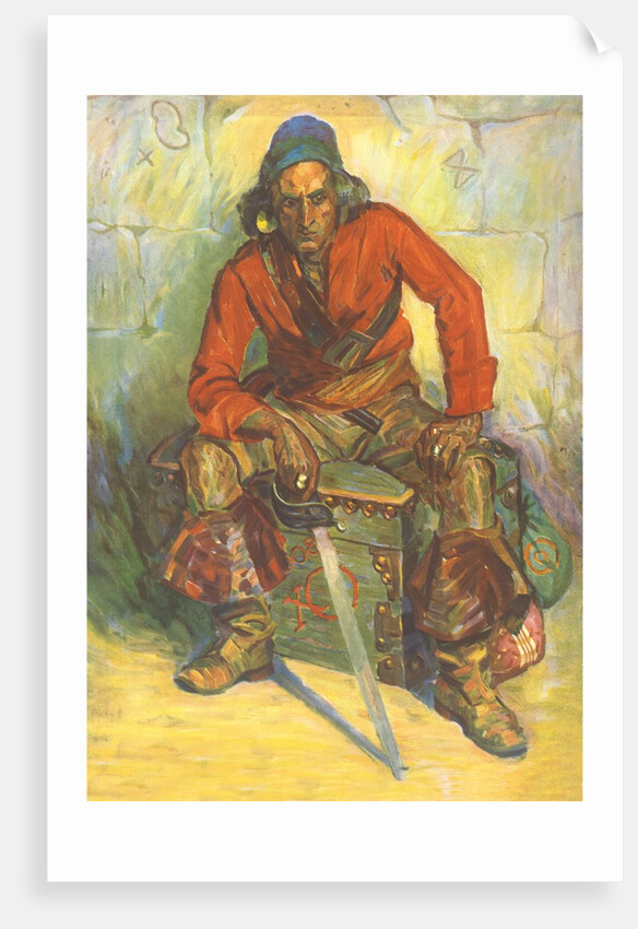 Pensive Pirate on Chest by Anonymous