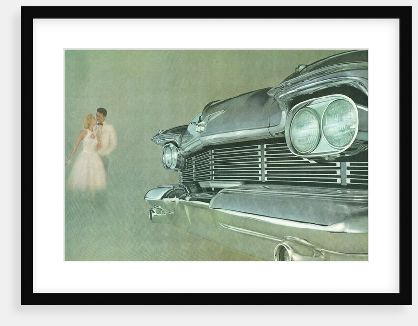Romantic Couple with Big Car Grill by Anonymous