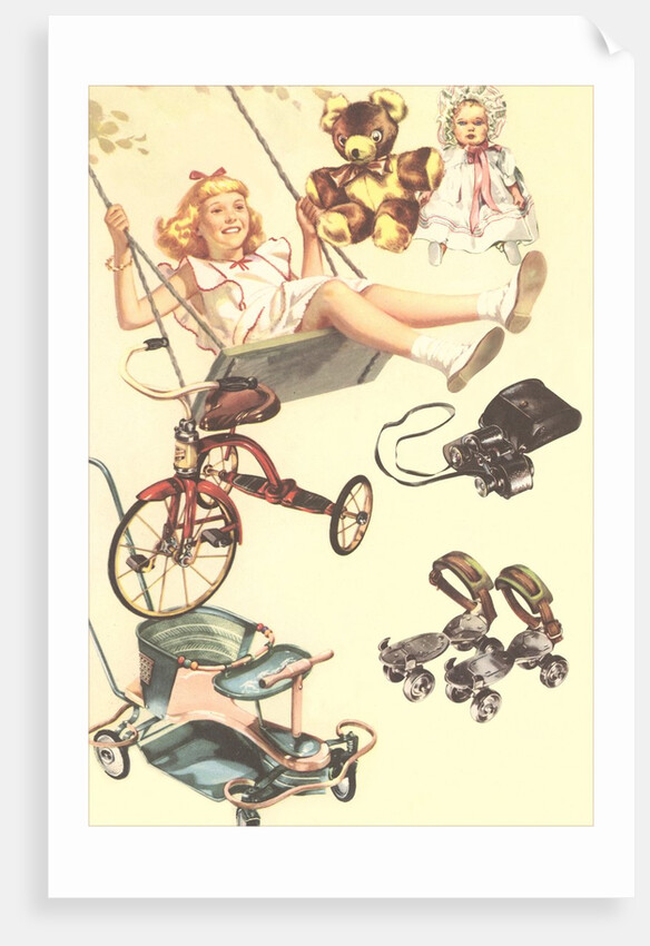 Little Girl and Toys by Anonymous