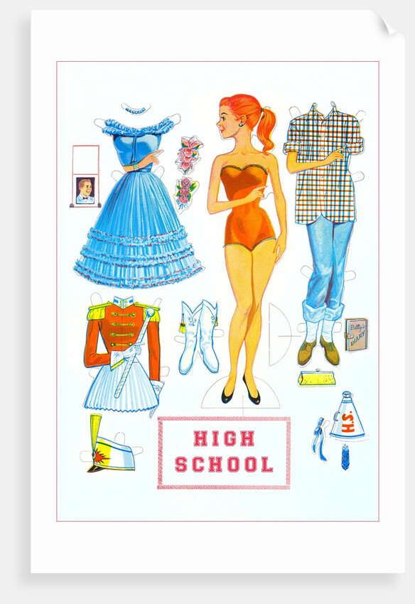 High School Paper Doll by Anonymous