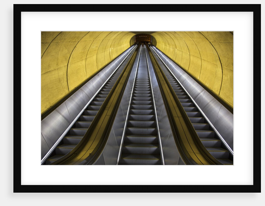 Stairway to heaven in Washington DC Metrorail escalator to mass transet trains by Anonymous