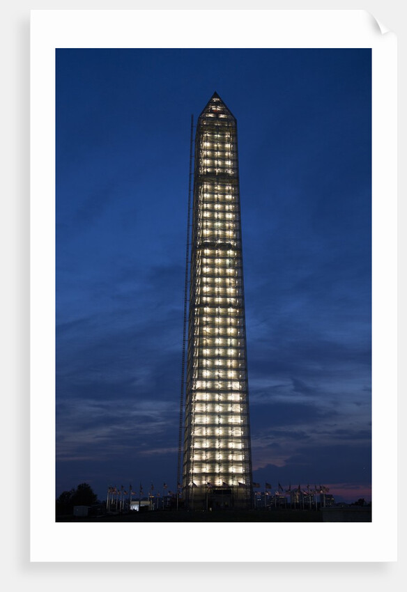 Washington Memorial with Scaffolding at sunset, Washington DC by Anonymous