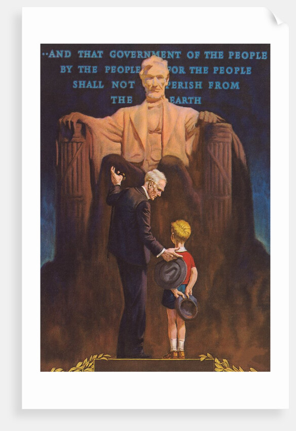 Lincoln Memorial, Man and Grandson by Anonymous