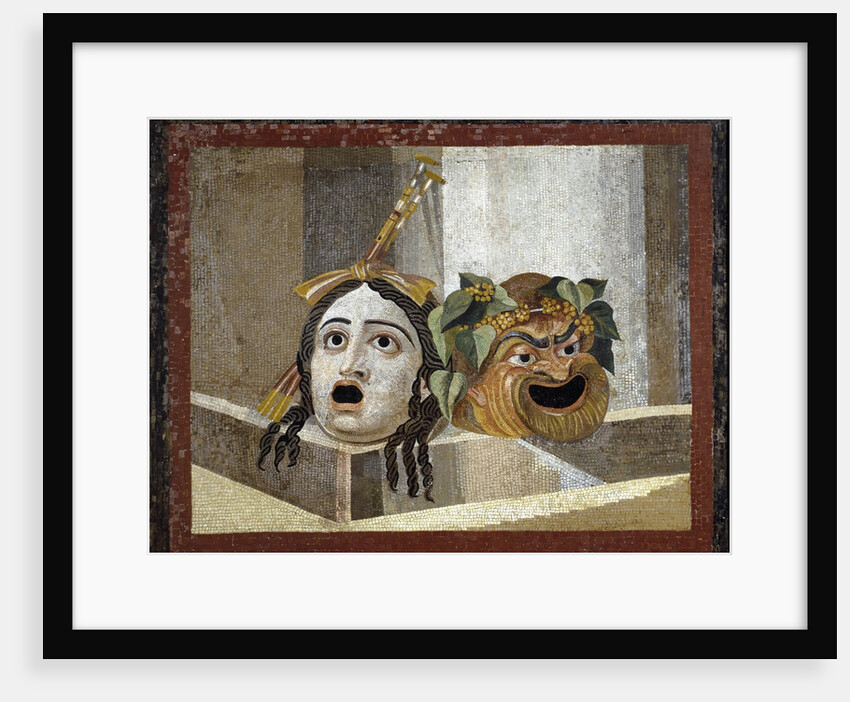 Mosiac of Roman Theater Masks by Anonymous