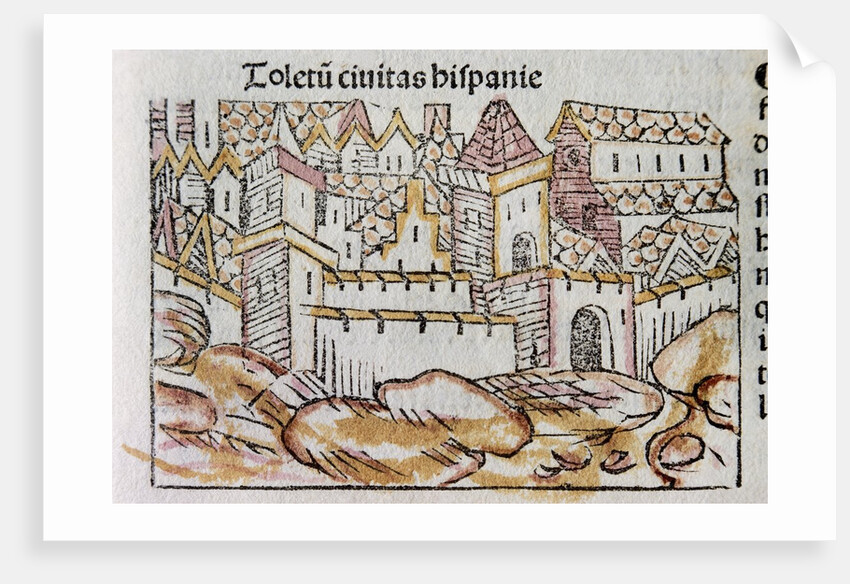 Toledo. Spanish city. Engraving. 15th century. by Anonymous