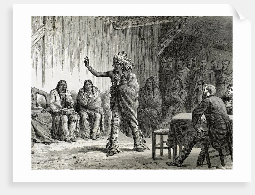 Meriwether Lewis, (1774-1809). American explorer. The Grand Council of the Ravens at Fort Laramie in by Anonymous