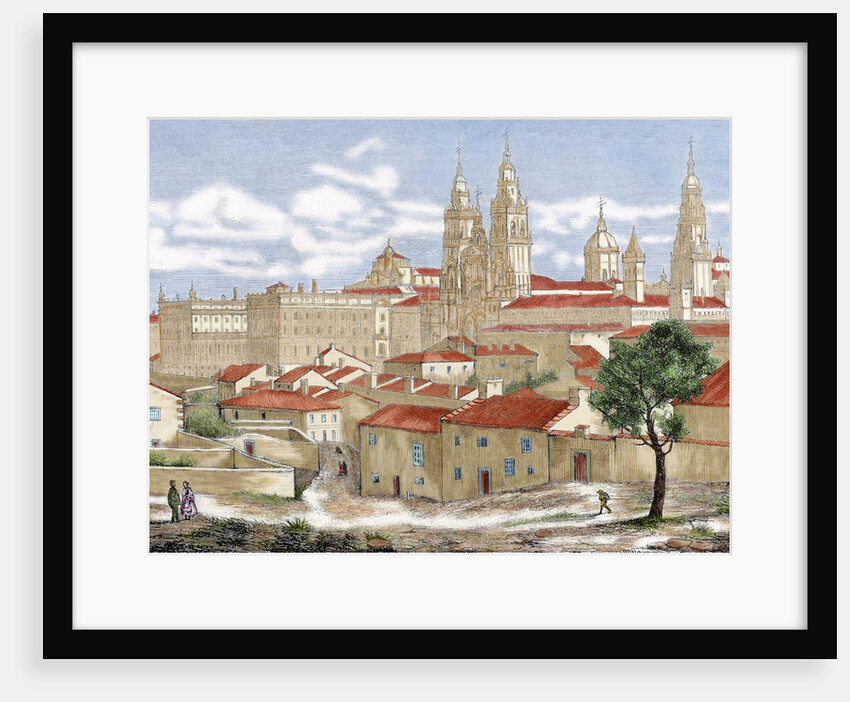 Spain. Galicia. Santiago de Compostela. Engraving. by Anonymous