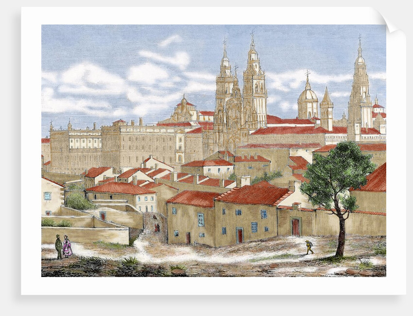 Spain. Galicia. Santiago de Compostela. Engraving. by Anonymous