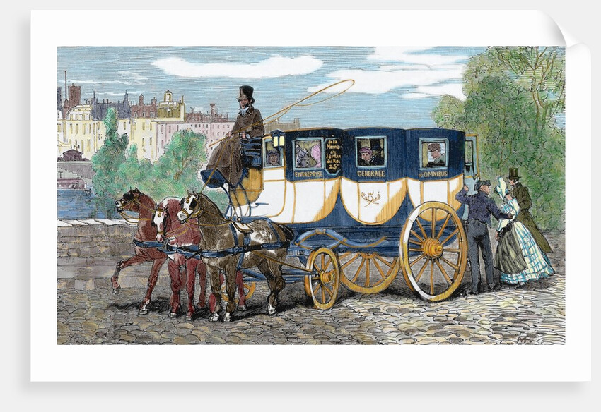 Horse-drawn omnibus. by Anonymous