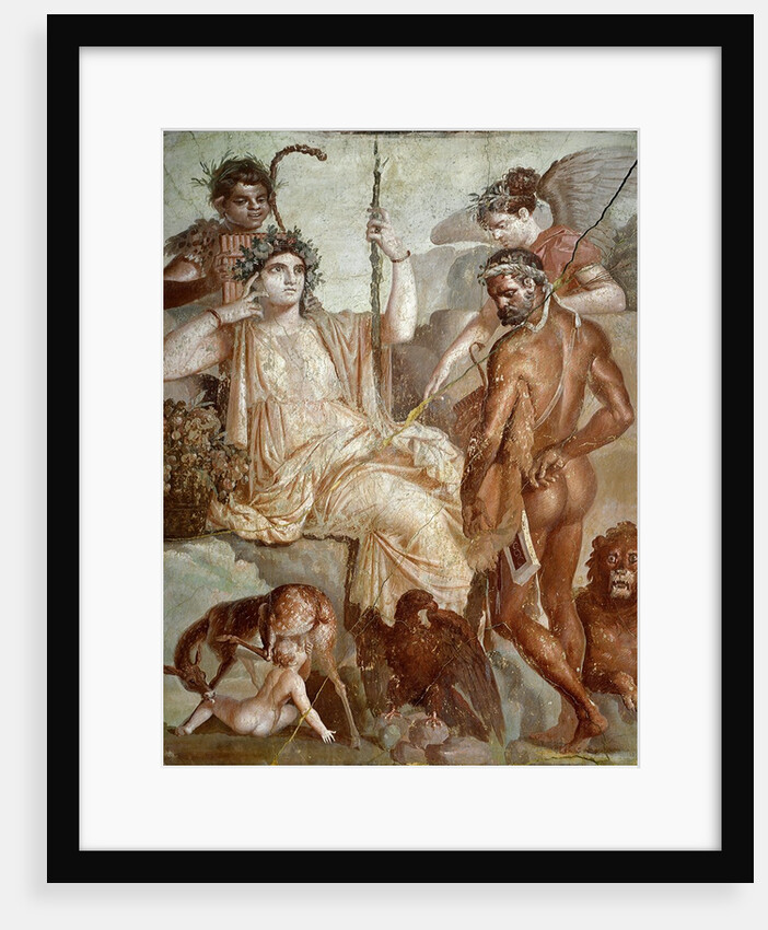 Roman fresco depicting Hercules watching his son Telephus suckled by a hind by Anonymous