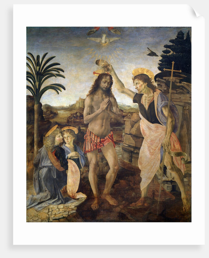 Baptism of Christ by Leonardo da Vinci and Andrea del Verrocchio by Anonymous
