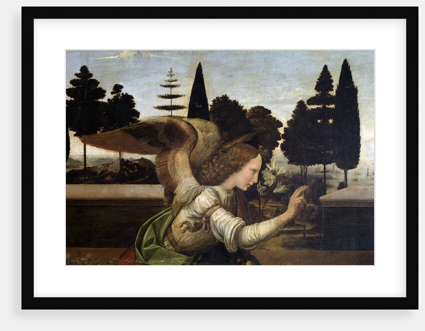 Detail of The Annunciation by Leonardo da Vinci