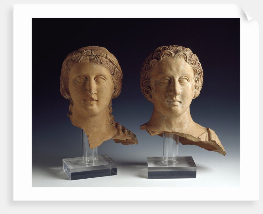 Magna Graecia : Female bust and male bust by Anonymous