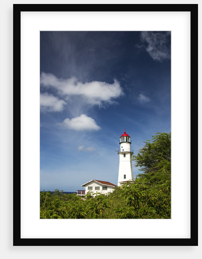 Morning light on Diamond Head Lighthouse with Puffy Clouds by Anonymous