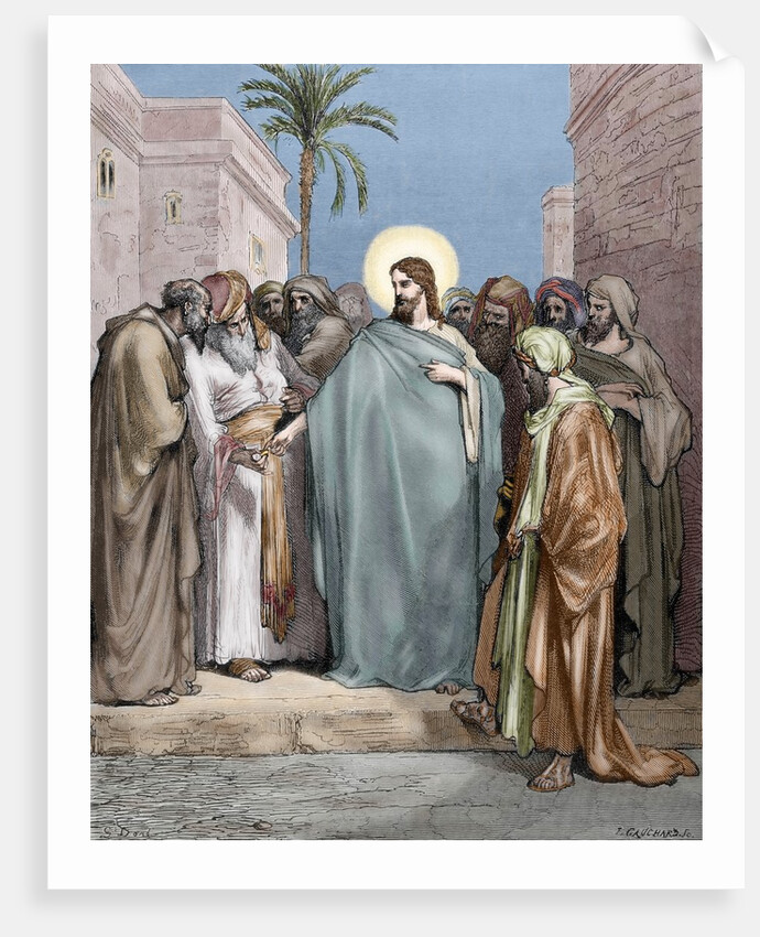 Caesar's Money. Engraving. Colored. by Anonymous