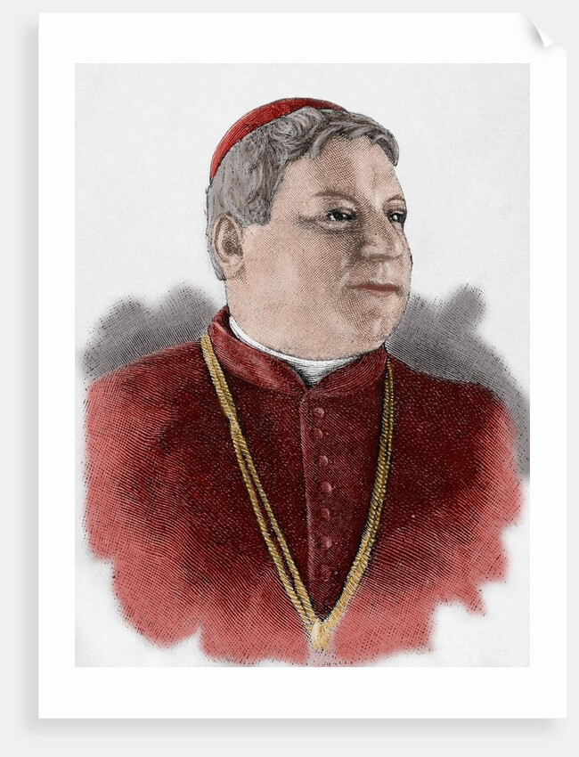 Luigi Jacobini (1832-1887). Engraving. Colored. by Anonymous