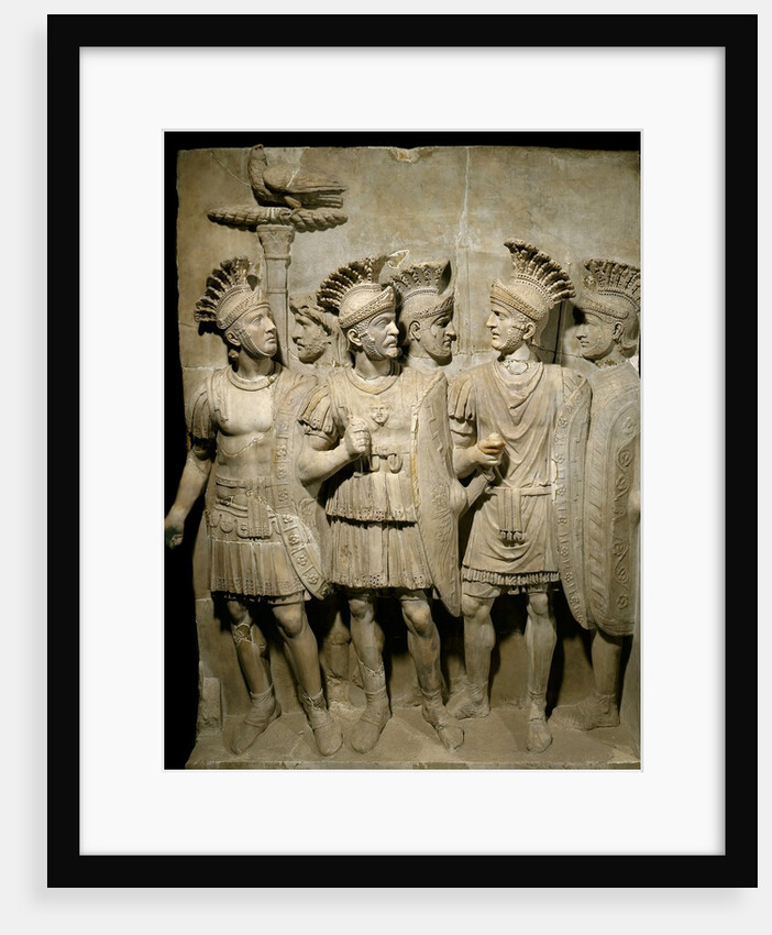 Roman marble relief of the Praetorian Guard by Anonymous