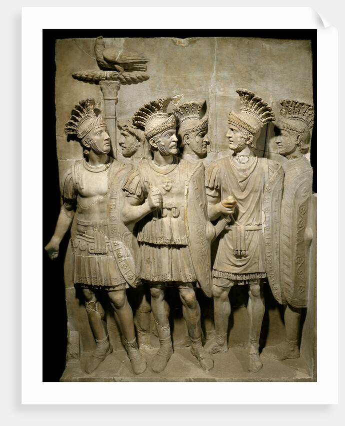 Roman marble relief of the Praetorian Guard by Anonymous