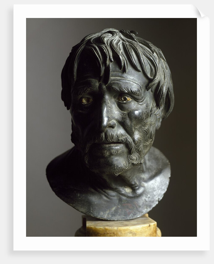 Roman bronze sculpture bust of Seneca by Anonymous