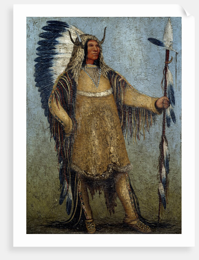 Full length portrait of a Native American chief by school of George Catlin by Anonymous