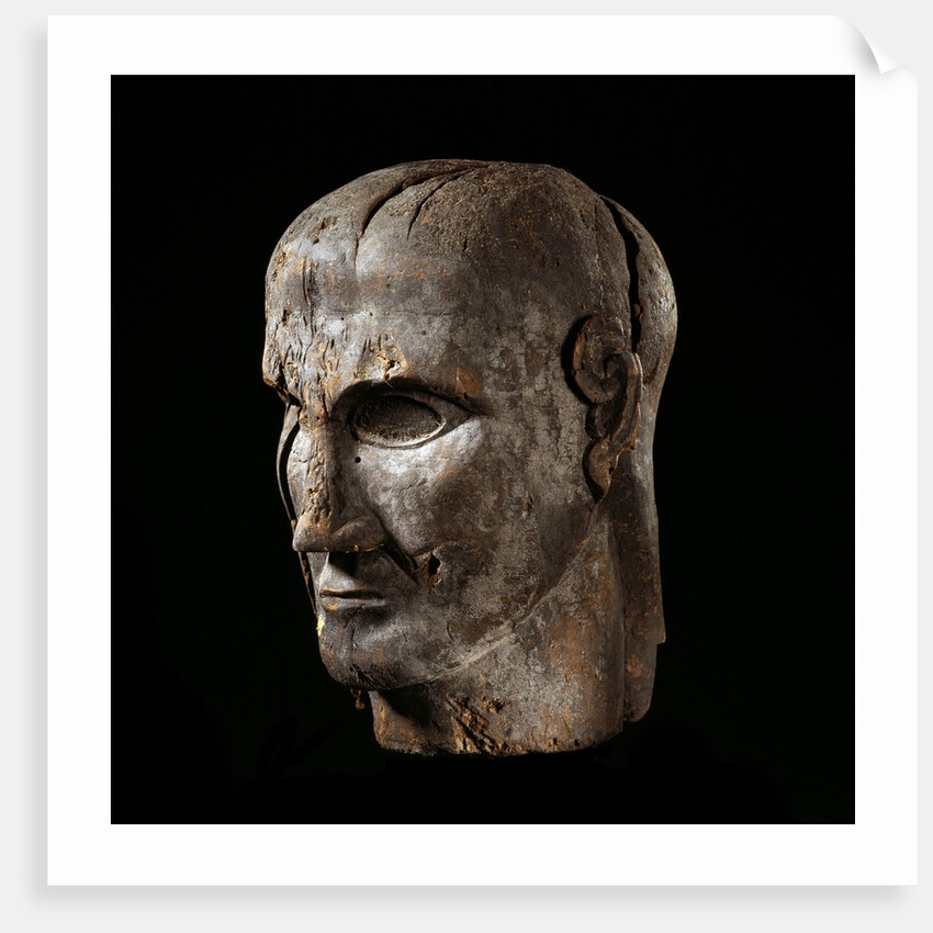 Etruscan sculpture of virile head by Anonymous