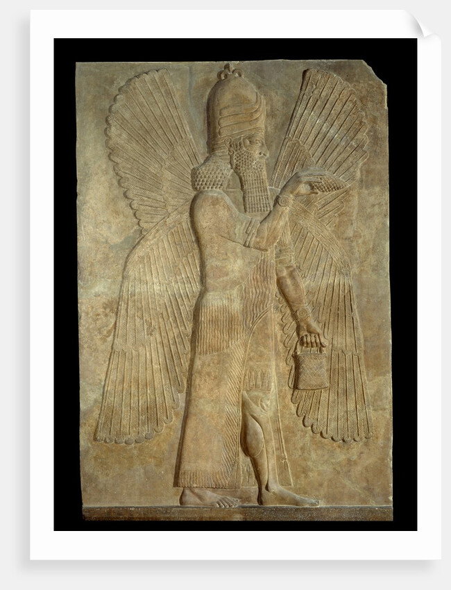 Mesopotamian relief of blessing winged genius by Anonymous