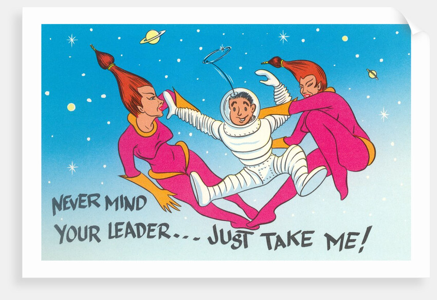 Extraterrestrial Vixens Fighting Over Astronaut by Anonymous