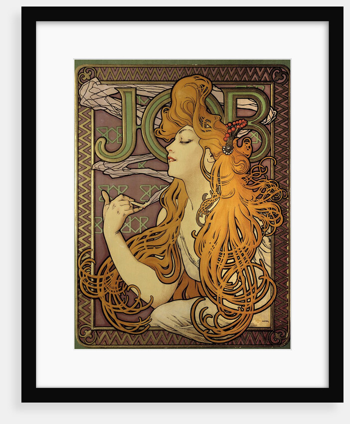 Poster advertising the cigarette paper "Job" by Alphonse Mucha