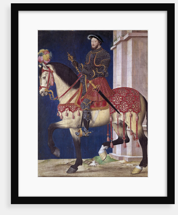 Equestrian portrait of Francis I of France, School of Jean Clouet by Anonymous