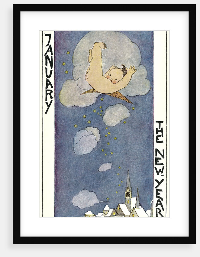 January, Cherub Falling out of Sky by Anonymous