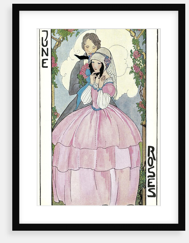 June Roses, Couple in Arbor by Anonymous