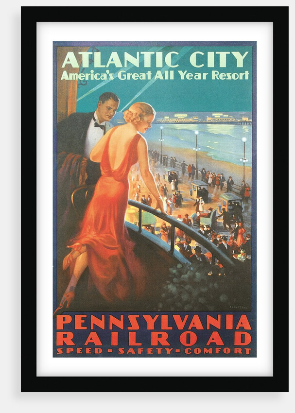 Atlantic City Travel Poster by Anonymous