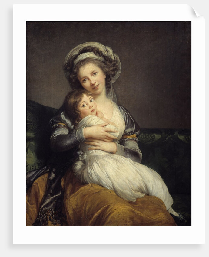 Self-Portrait in a Turban with Her Child by Elisabeth Louise Vigee-LeBrun