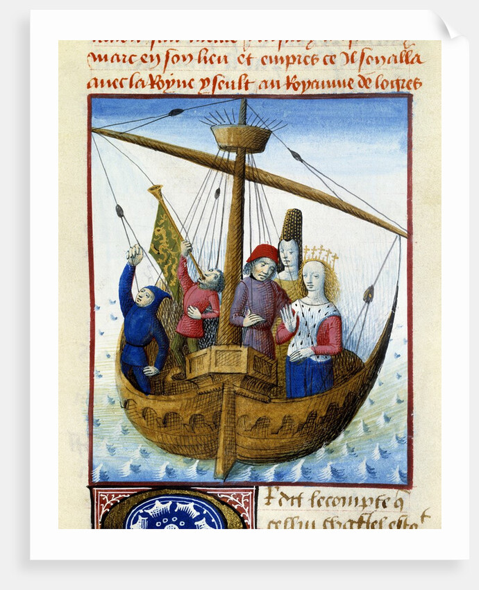The queen Iseult releases Tristan and they board towards the kingdom of Logres by Anonymous