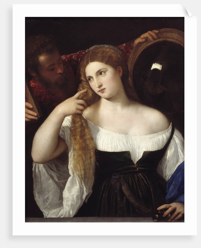 Portrait of a woman at a her toilet by Tiziano Vecellio