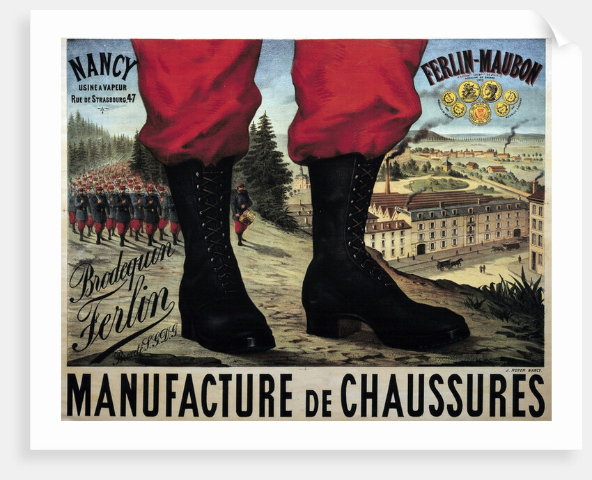 Poster for the manufacture of military shoes boots Ferlin-Maubon by Anonymous