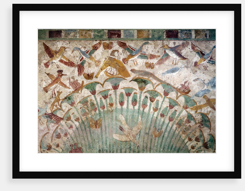Ancient Egyptian wall painting depicting scene in the Nile marshes by Anonymous