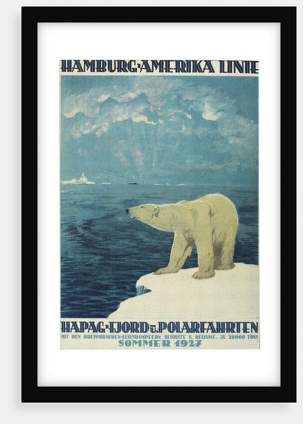 Polar Bear, Fjord Cruise Travel Poster by Anonymous