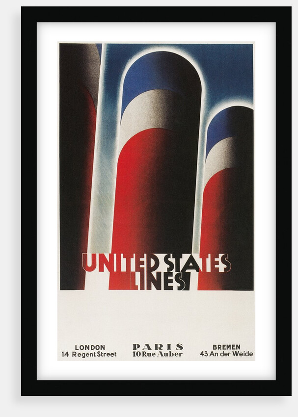 Travel Poster for United States Lines by Anonymous
