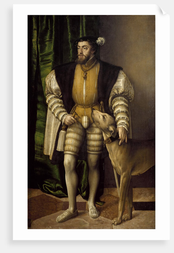 Portrait of Emperor Charles V with His Dog by Jakob Seisenegger