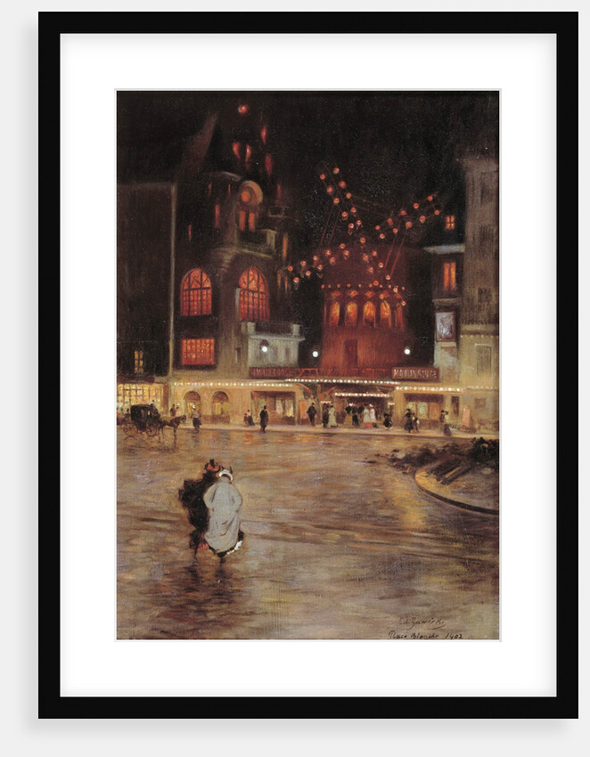 The Place Blanche, the Moulin Rouge, Effects at the Evening by Edouard Zawiski