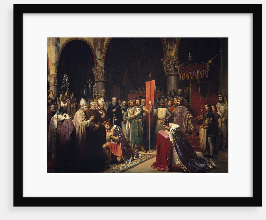 Louis VII takes the banner in the Basilica of Saint -Denis, 1147 by Jean Baptiste Mauzaisse