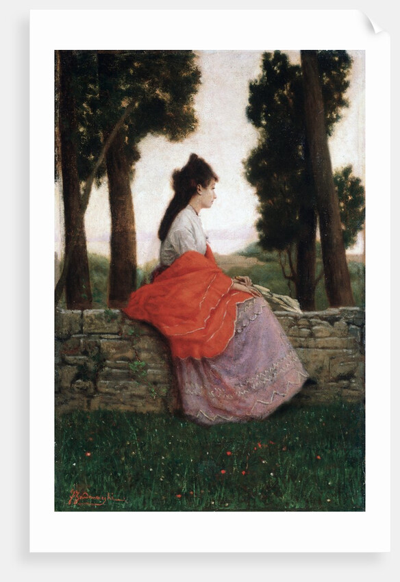 Young Lady Waiting for Something by Federico Zandomeneghi