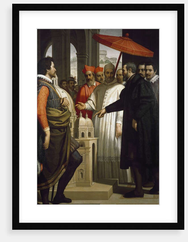Michelangelo presenting the model for the completion of St Peter's to Pope Pius IV by Domenico Cresti