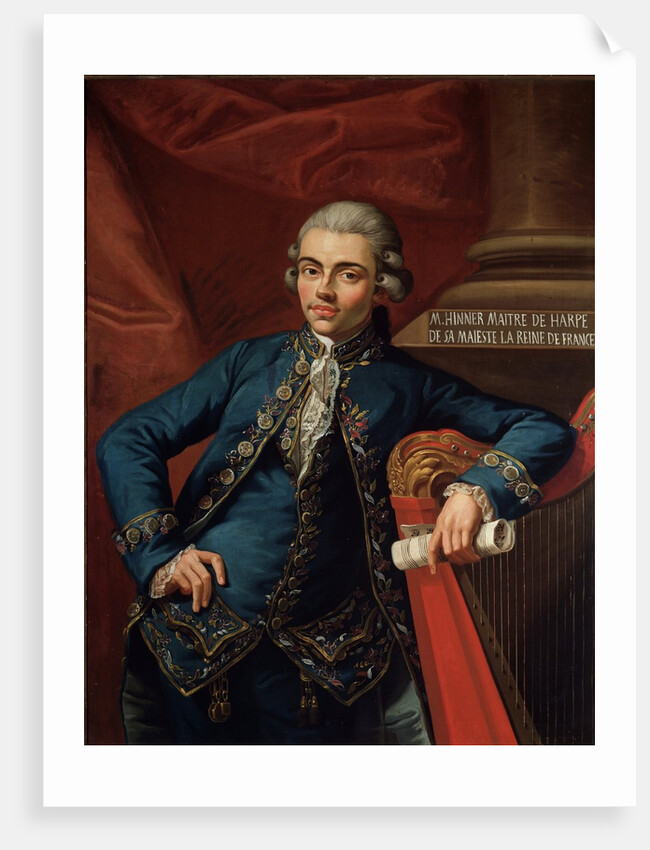 Portrait of german composer and harpist Philip Joseph Hinner by Angelo Crescimbeni