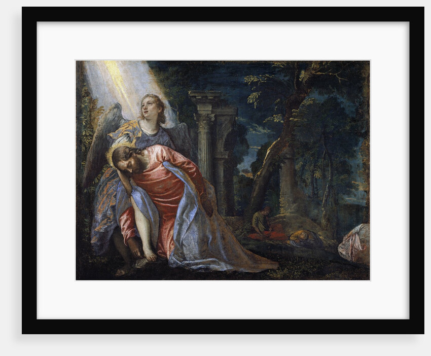 Christ in the garden supported by an angel by Paolo Veronese