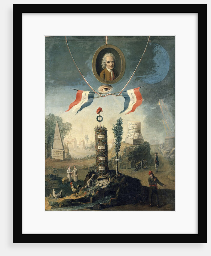 Revolutionary Allegory : Portrait of Jean Jacques Rousseau by Jeaurat de Bertry